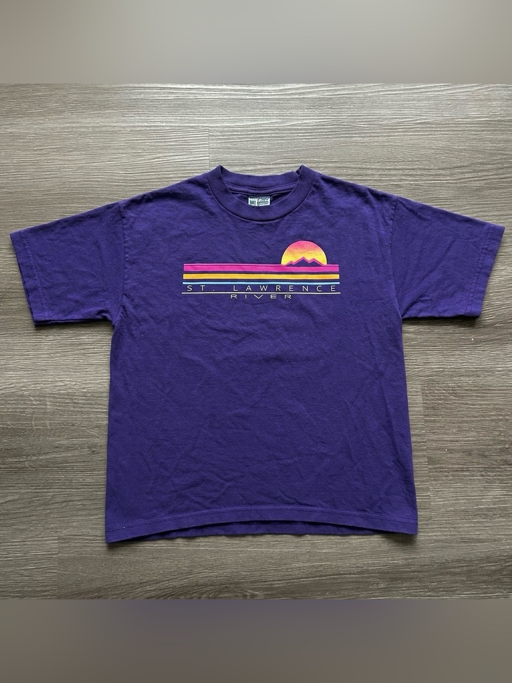 St. Lawrence River  Girls 10/12 Purple golden hour sunset T Shirt